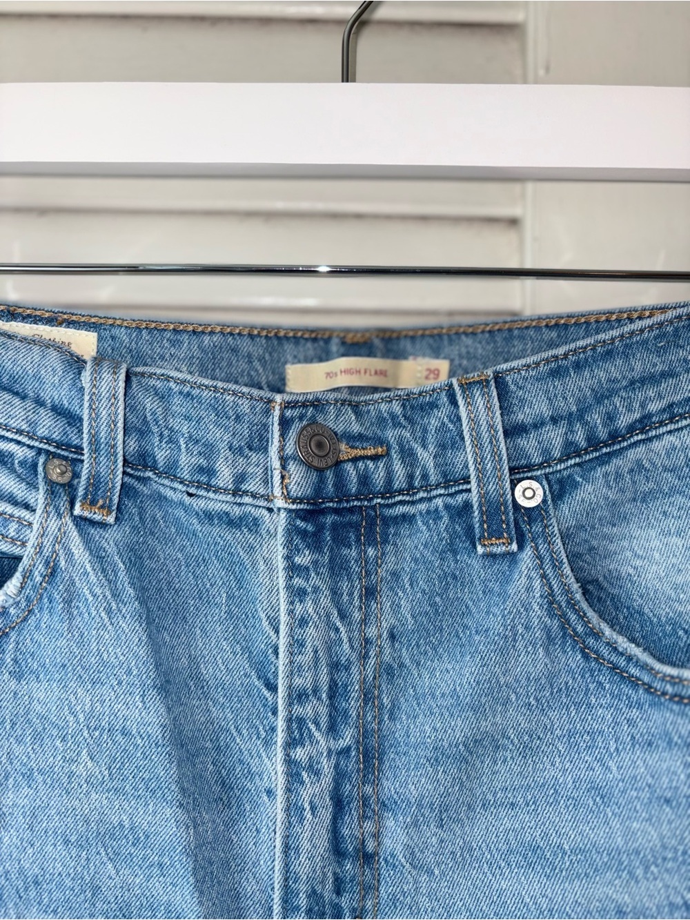 Levi’s Premium 70s High Flare Jeans 29 Light Wash High Rise 30 - Picture 3 of 6